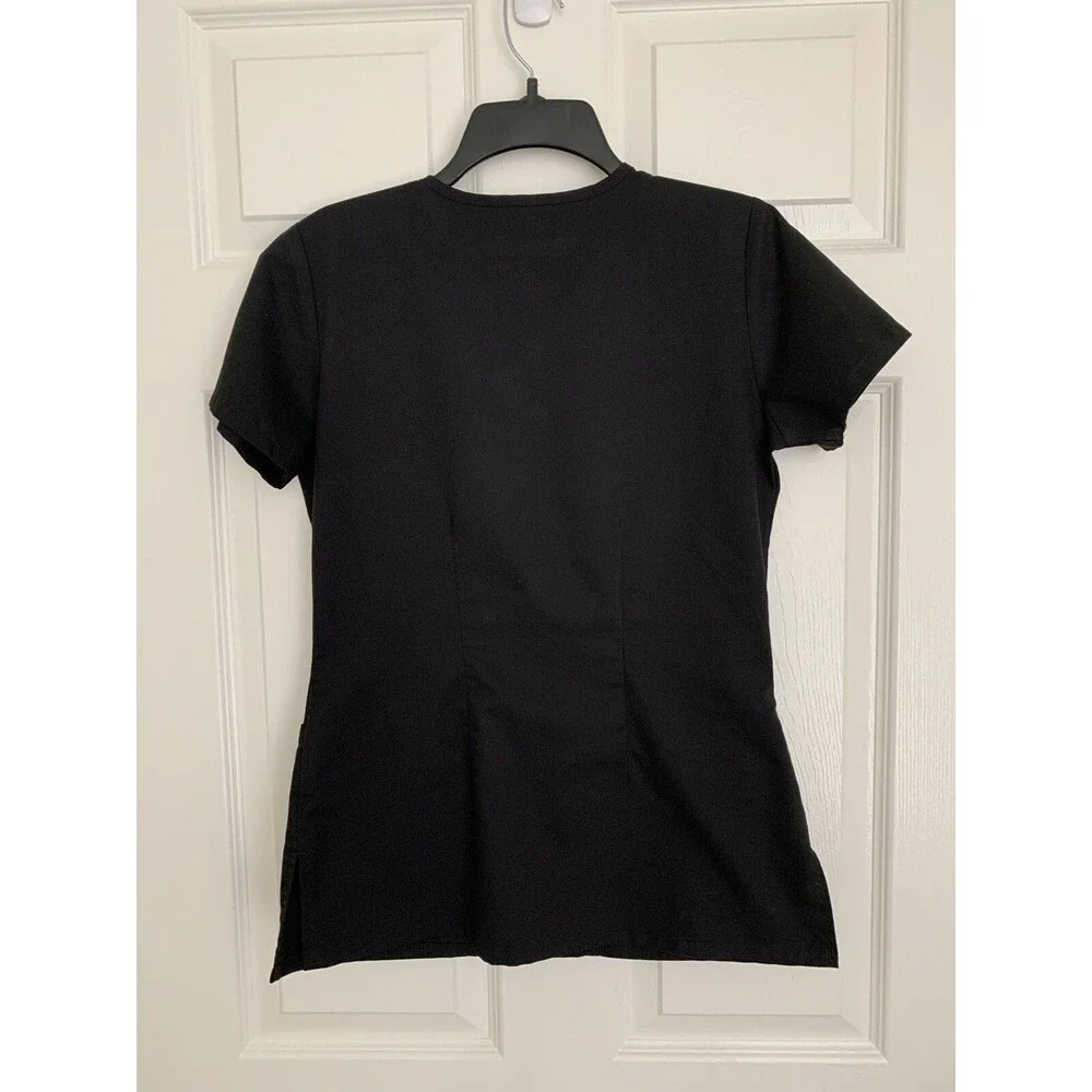 Grey’s Anatomy Active Grid Check Black White Scrub Top 41431 Women's Size XS - Picture 7 of 9